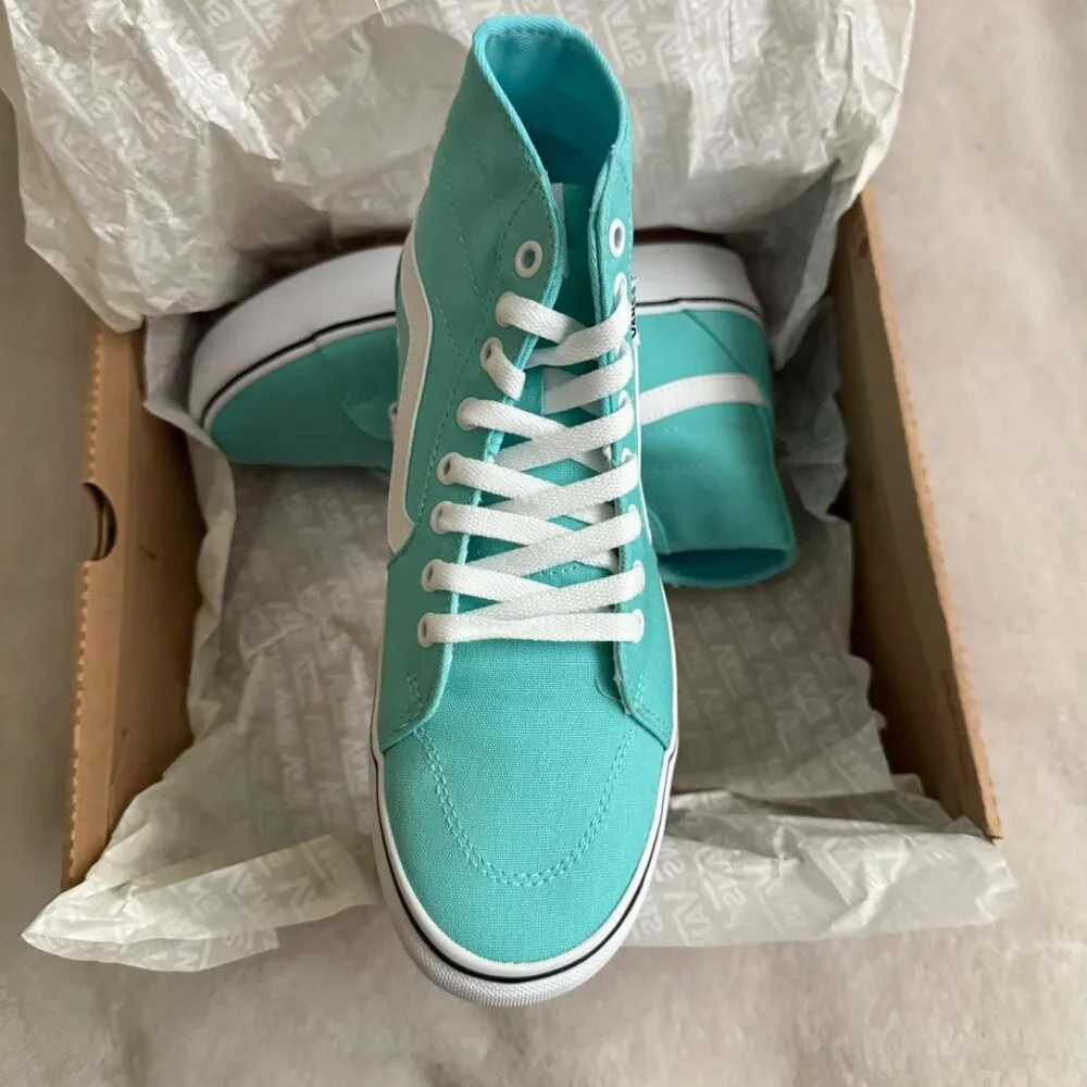 Vans filmore hi Tapere canvas aqua sky blue women’s sz 8WM platform new with box